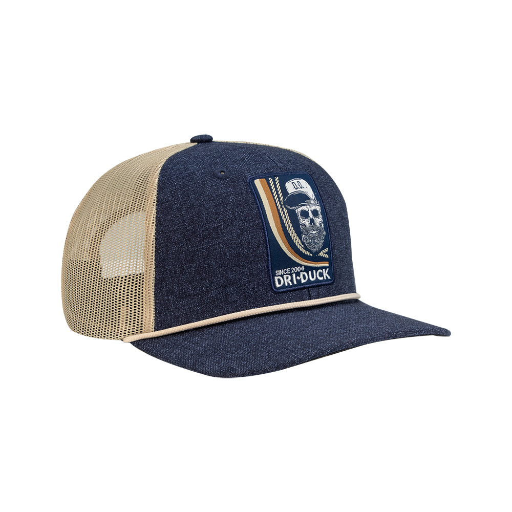 Shop the Crosshatch Skull Trucker Hat | DRI DUCK