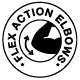 Flex action elbows: Pleated and roomy, designed for stiff-free movement in the elbows