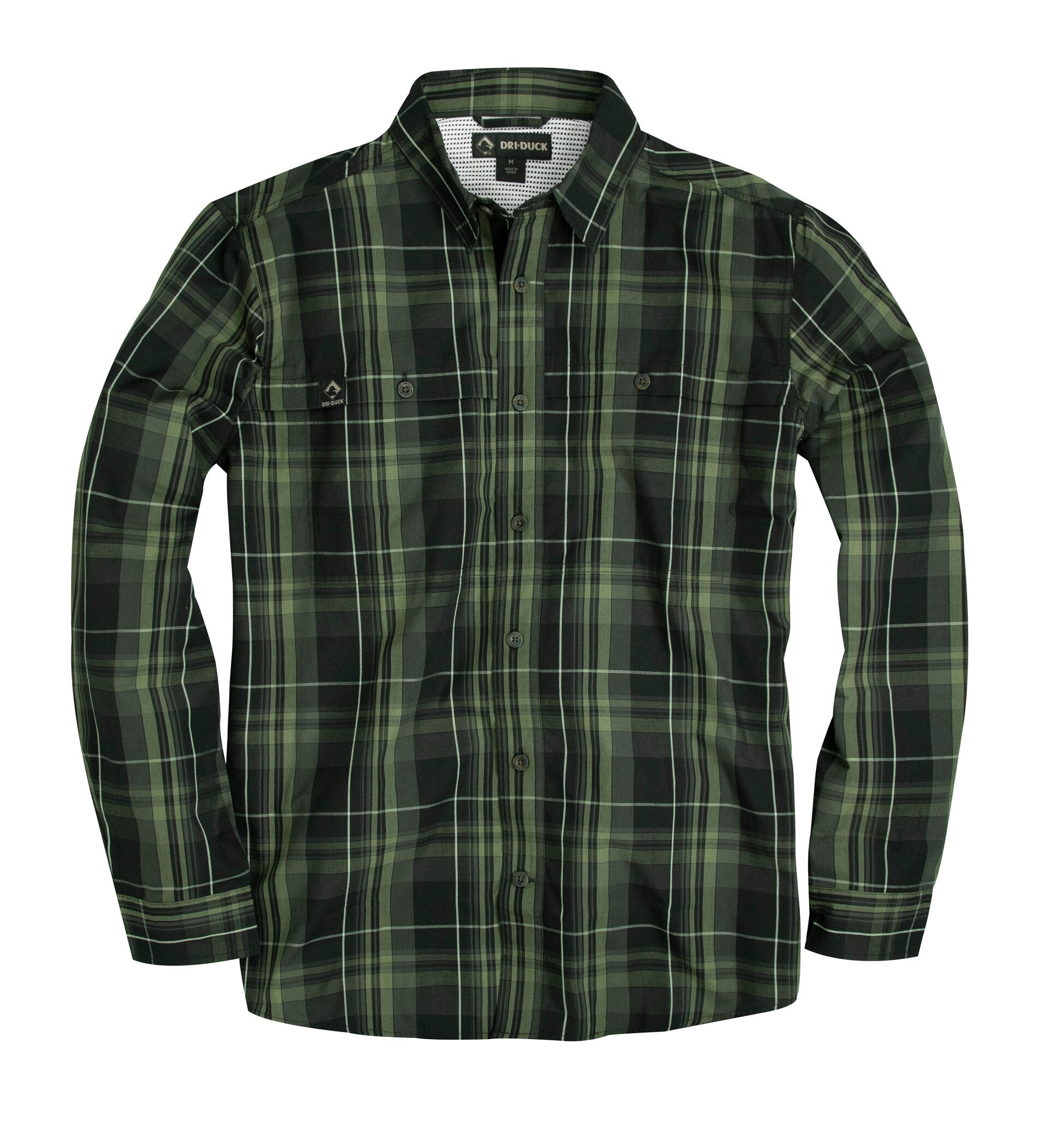 slim fit dress slacks Axel Shirt - Dark Green & Fog Plaid - Size XL [final sale] main image 0