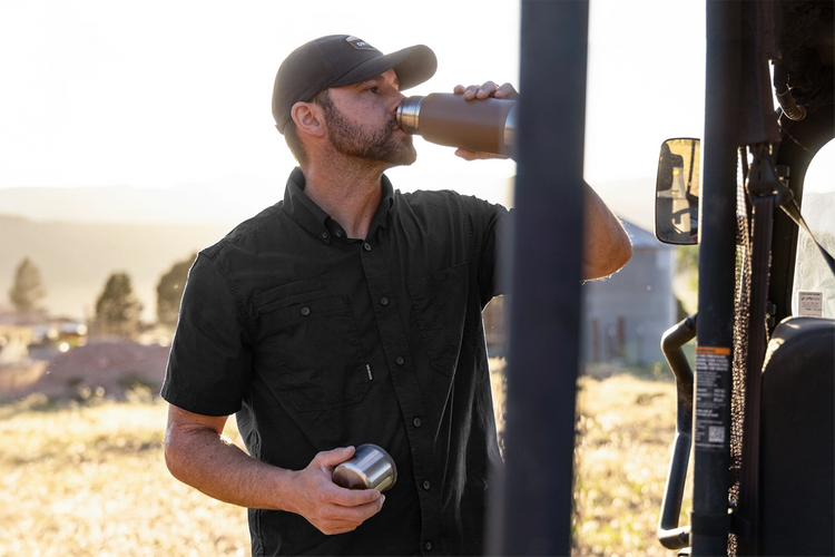 Black Craftsman Short Sleeve shirt – button-down collar – lightweight, flexible fabric for all-day comfort