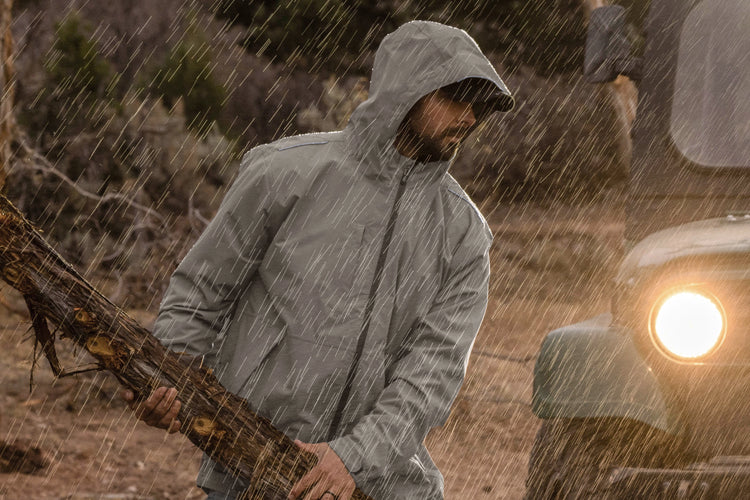 Challenger Full Zip Jacket – Grey, Waterproof, Ventilated, 100% Polyester 2-Layer – Outdoor Jacket for Wet Weather
