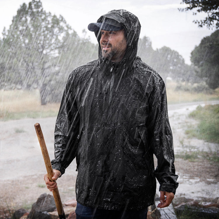 Challenger Anorak Outdoor Rain Jacket – Black, Waterproof, Seam-Sealed, 100% Polyester 2-Layer