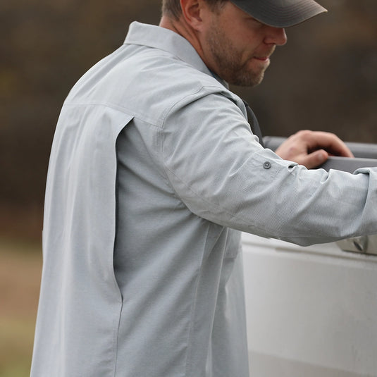 Crossroad Long Sleeve shirt – grey – 100% polyester – lightweight cooling performance wear