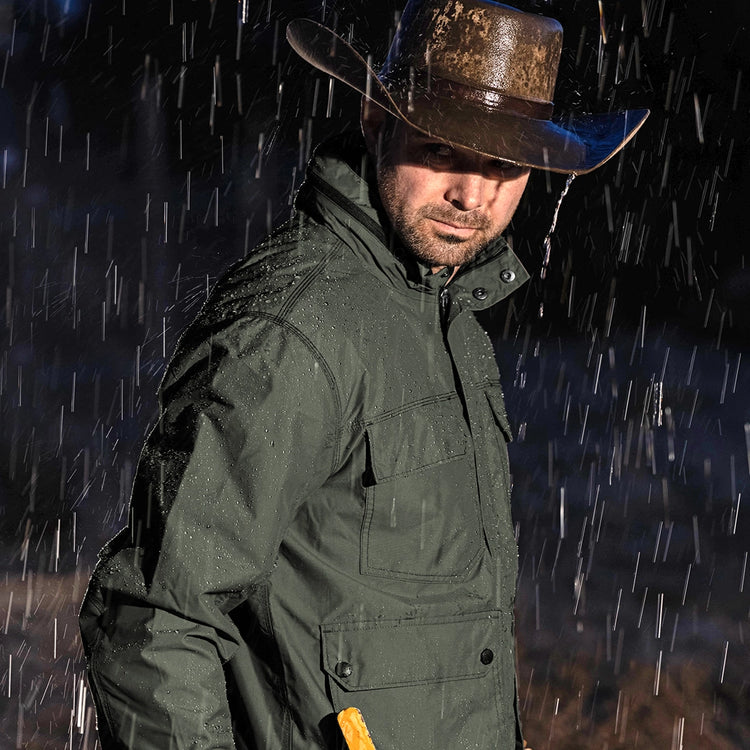 Field Jacket – Olive, Water-Resistant & Wind-Resistant – Outdoor Jacket for All-Weather Protection