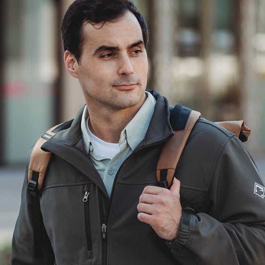 Motion Jacket – charcoal – 10 oz. polyester-spandex blend – wind and water resistant activewear