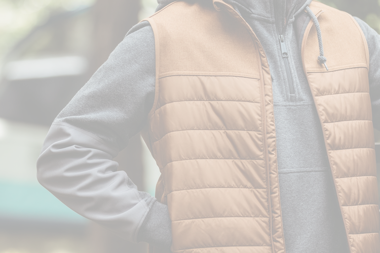 Summit Vest – saddle / saddle heather – 10 oz. polyester-spandex – water-resistant performance outerwear