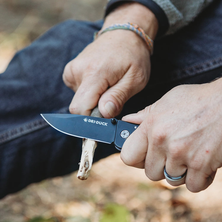 Black tactical folding knife – stainless steel blade – compact and durable for outdoor use