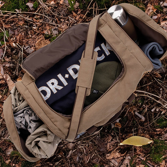 Field Khaki/Tobacco Expedition Travel Bag – 60L capacity – made with 12 oz. concrete canvas for rugged durability
