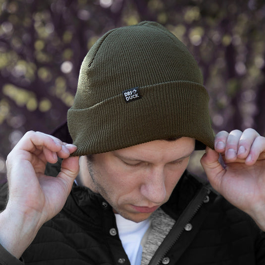 Coleman Beanie – Fatigue Green, 100% Acrylic Rib Knit – Cold Weather Beanie