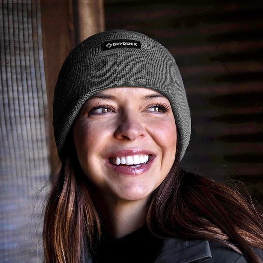 Commander Merino Beanie – Charcoal, 50% Merino Wool / 50% Acrylic – Moisture-Wicking Rib Knit Cold Weather Beanie