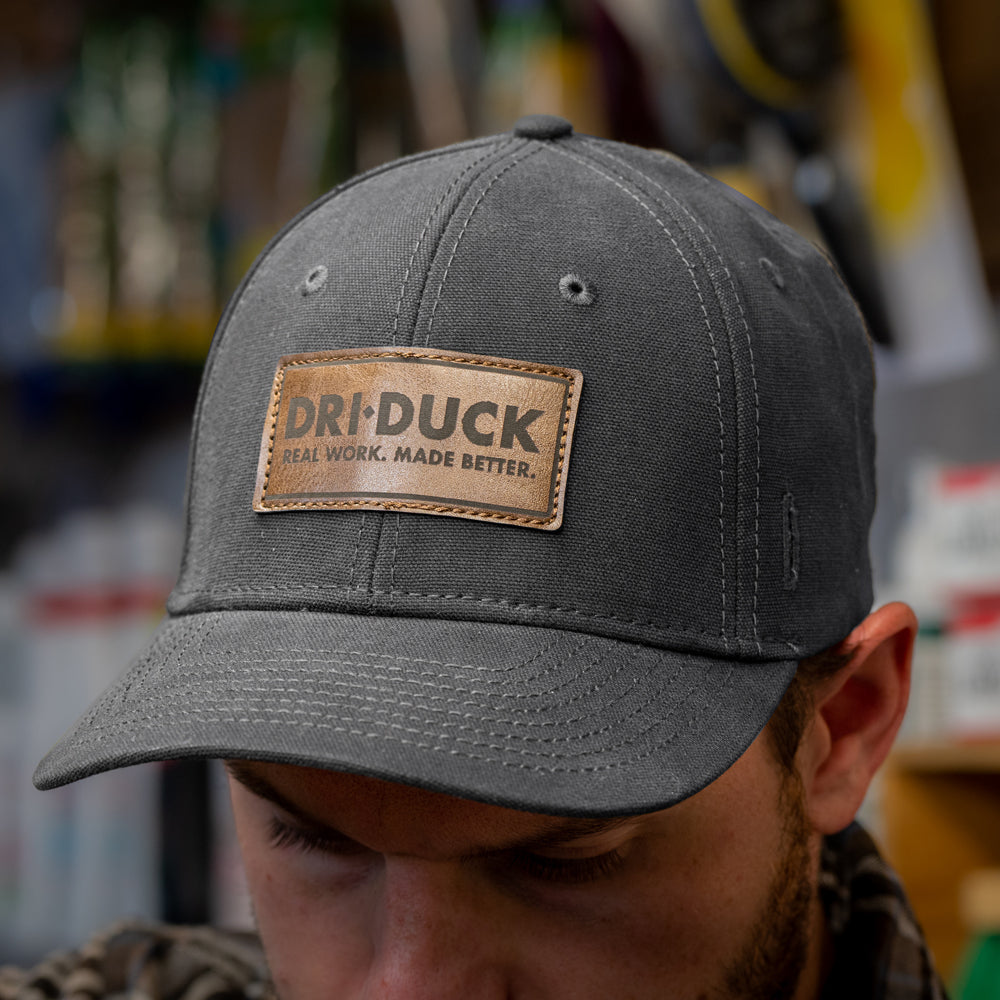 Charcoal Carpenter Ballcap with Pencil Holder | Dri Duck Field Khaki / Adjustable